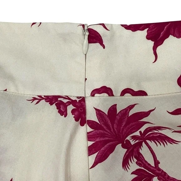 Tara Jarmon NWT Size 36 EU/US 4 Jeanette Ecru Magenta Floral Print A-Line Skirt - Picture 12 of 16